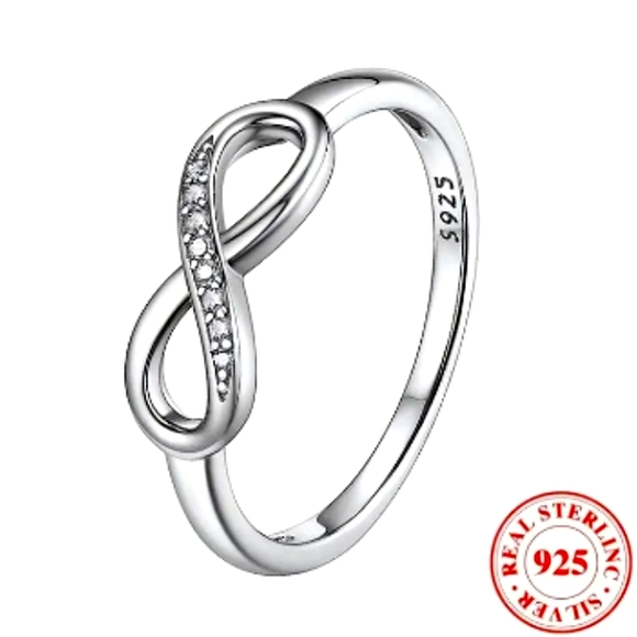 Solid Sterling Silver Eternity Knot Band - Picture 1 of 4